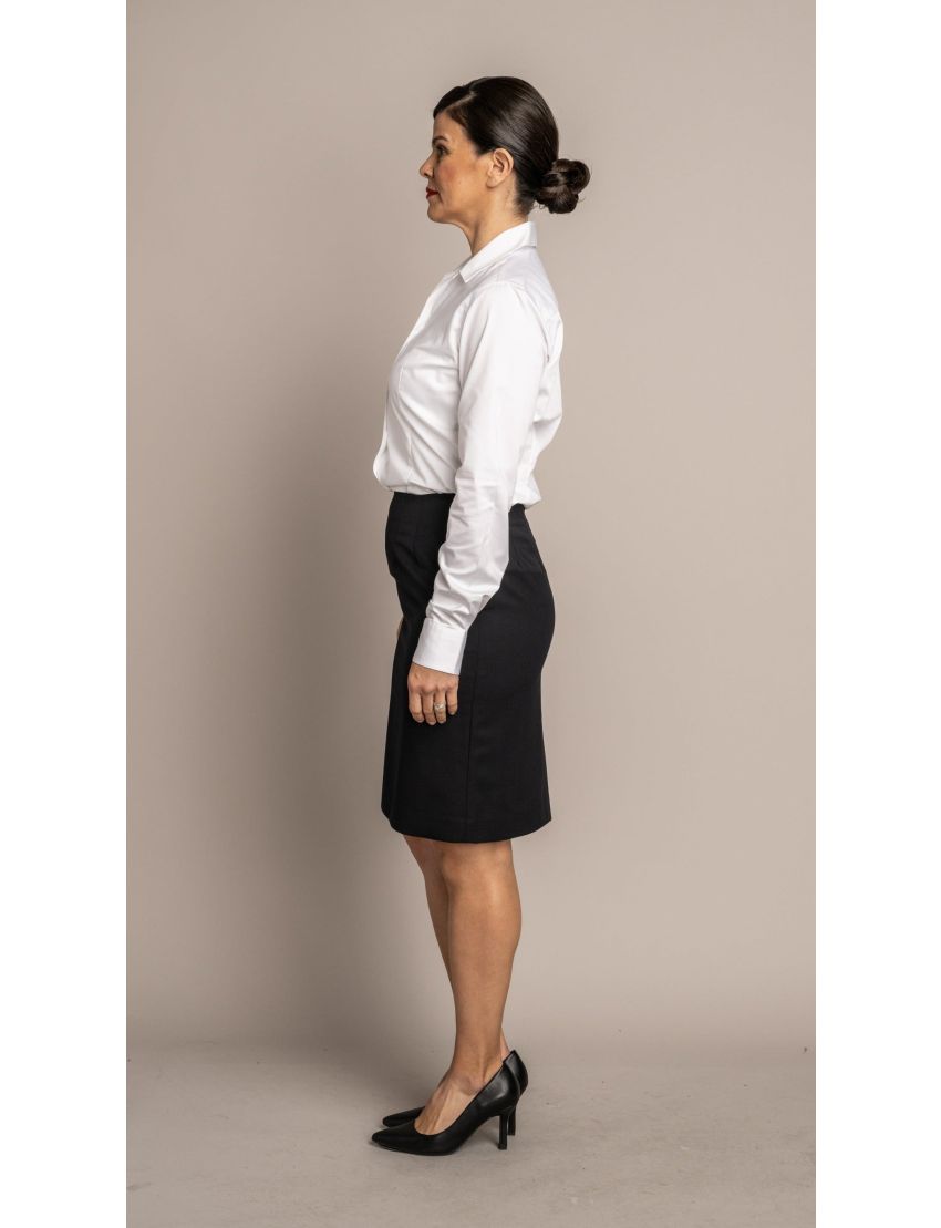 Straight Tropical Black Skirt w/Pocket