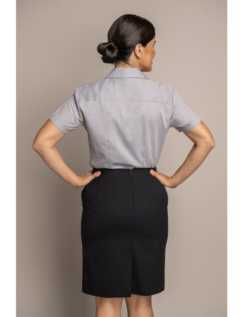 Straight Tropical Black Skirt w/Pocket