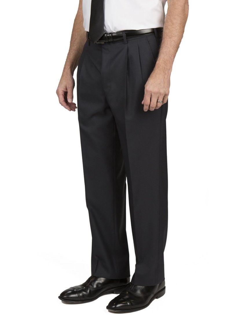 Bryce Pleated Relaxed Fit Tropical Jet Black Pants