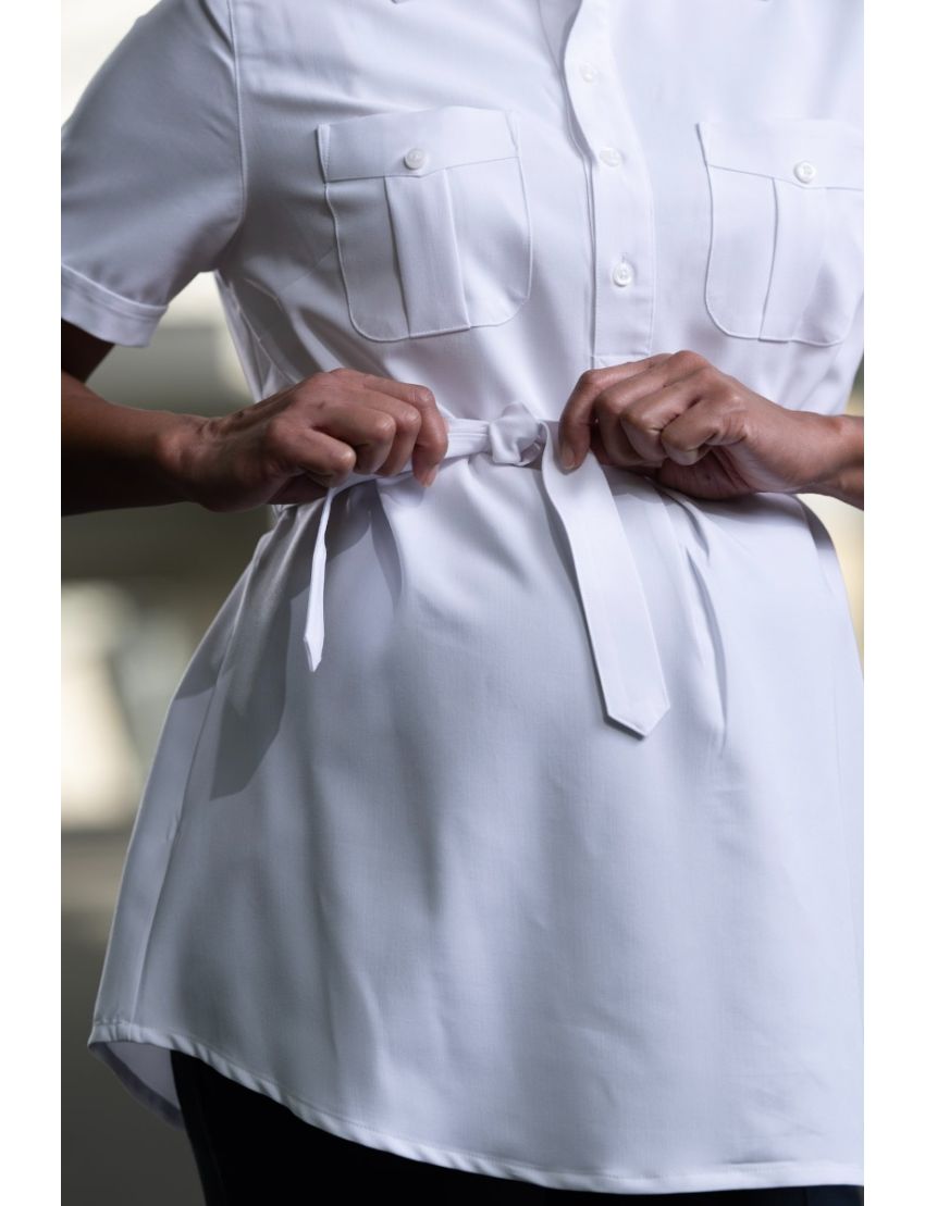 Peyton Maternity Bamboo Pilot Shirt with Belt