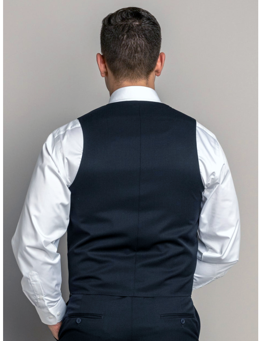 Anthony Single Breasted Sharkskin Black Vest