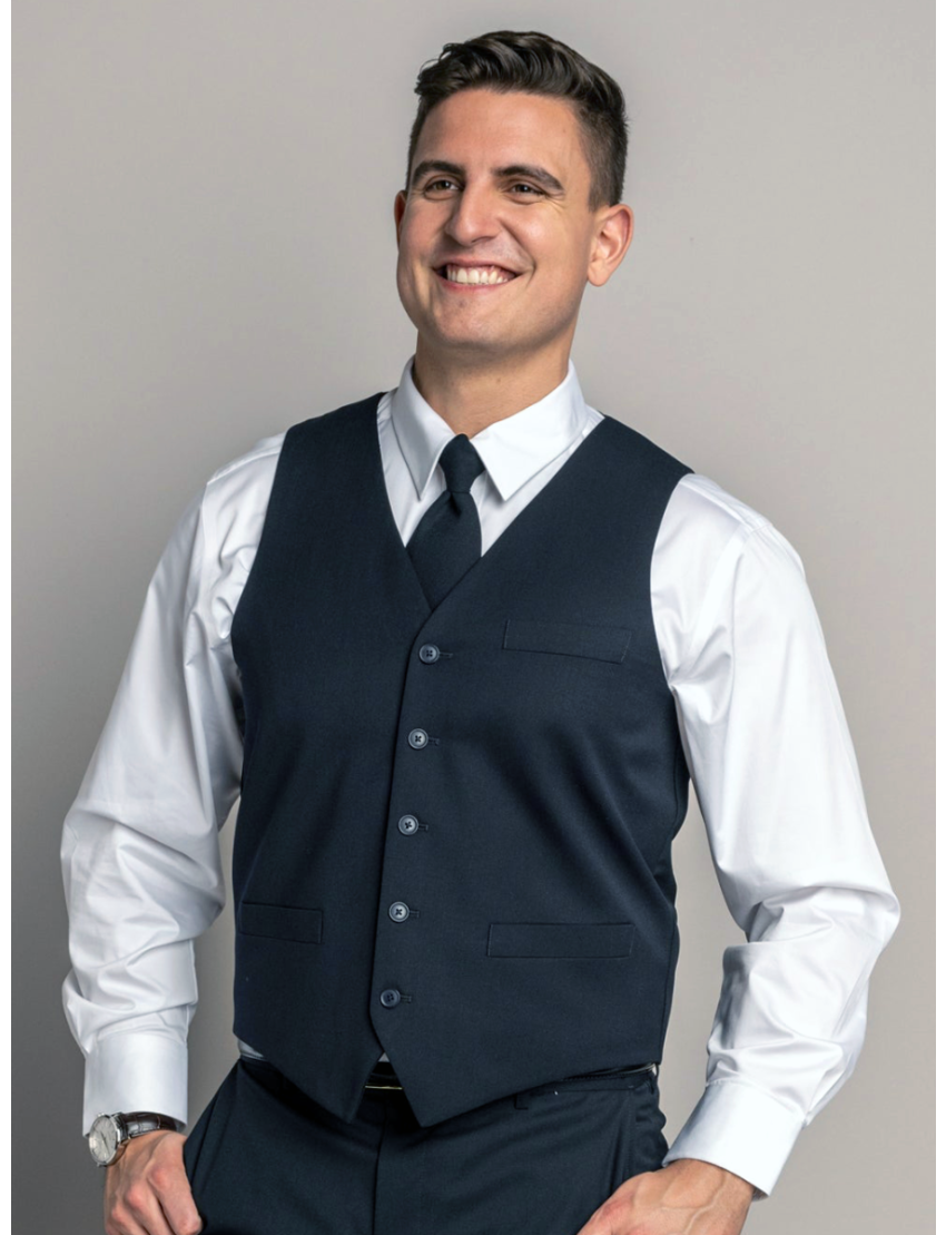 Anthony Single Breasted Sharkskin Admiral Blue Vest