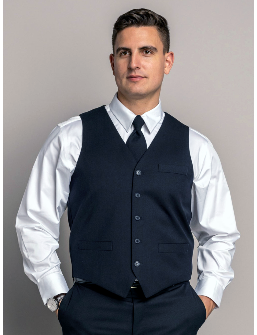 Anthony Single Breasted Tropical Blue Vest