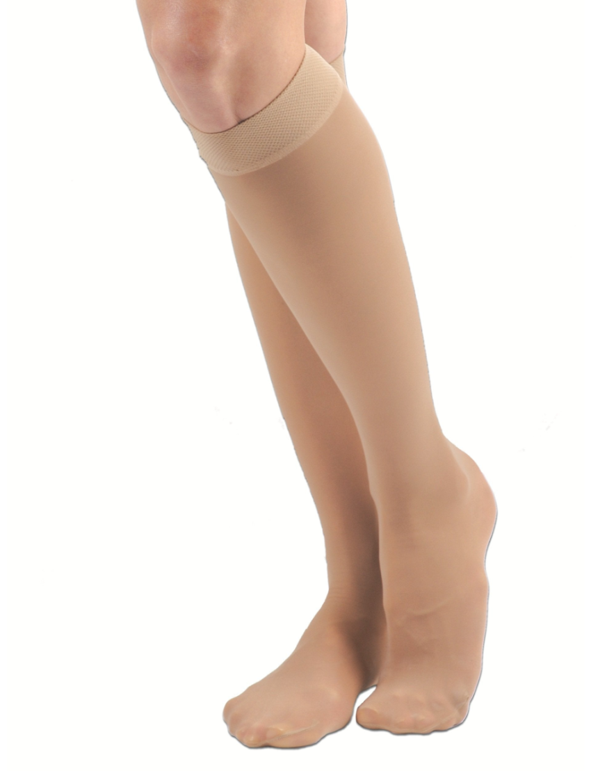 Black Sheer Closed Toe Knee High Compression Stockings