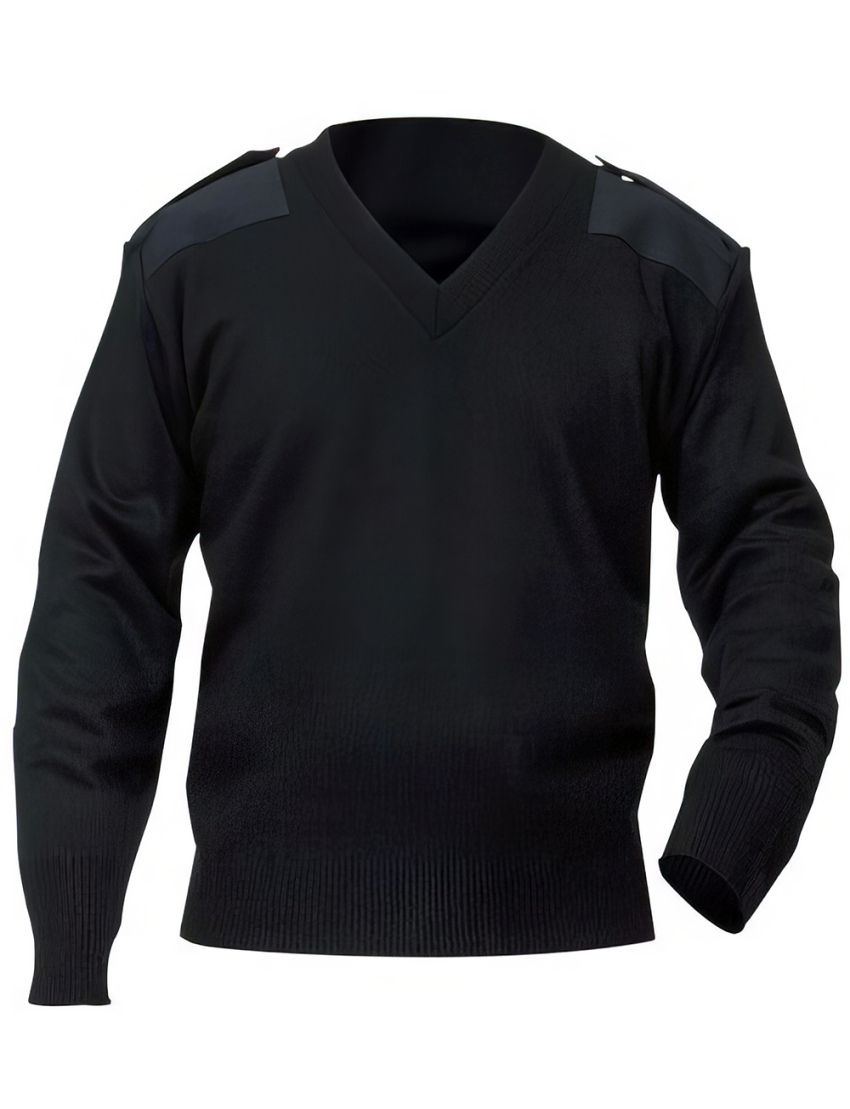 Commando V-Neck Unisex Black Sweater