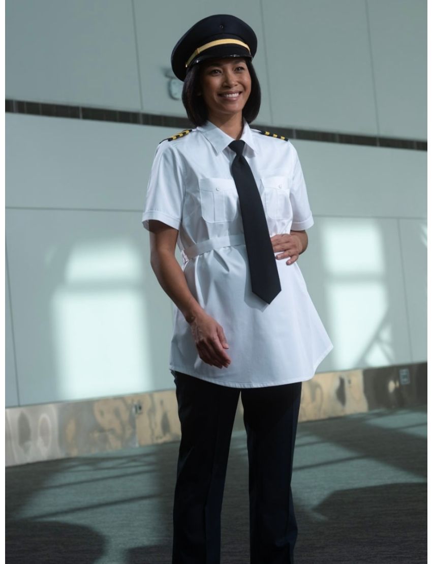 Peyton Maternity Bamboo Pilot Shirt with Belt