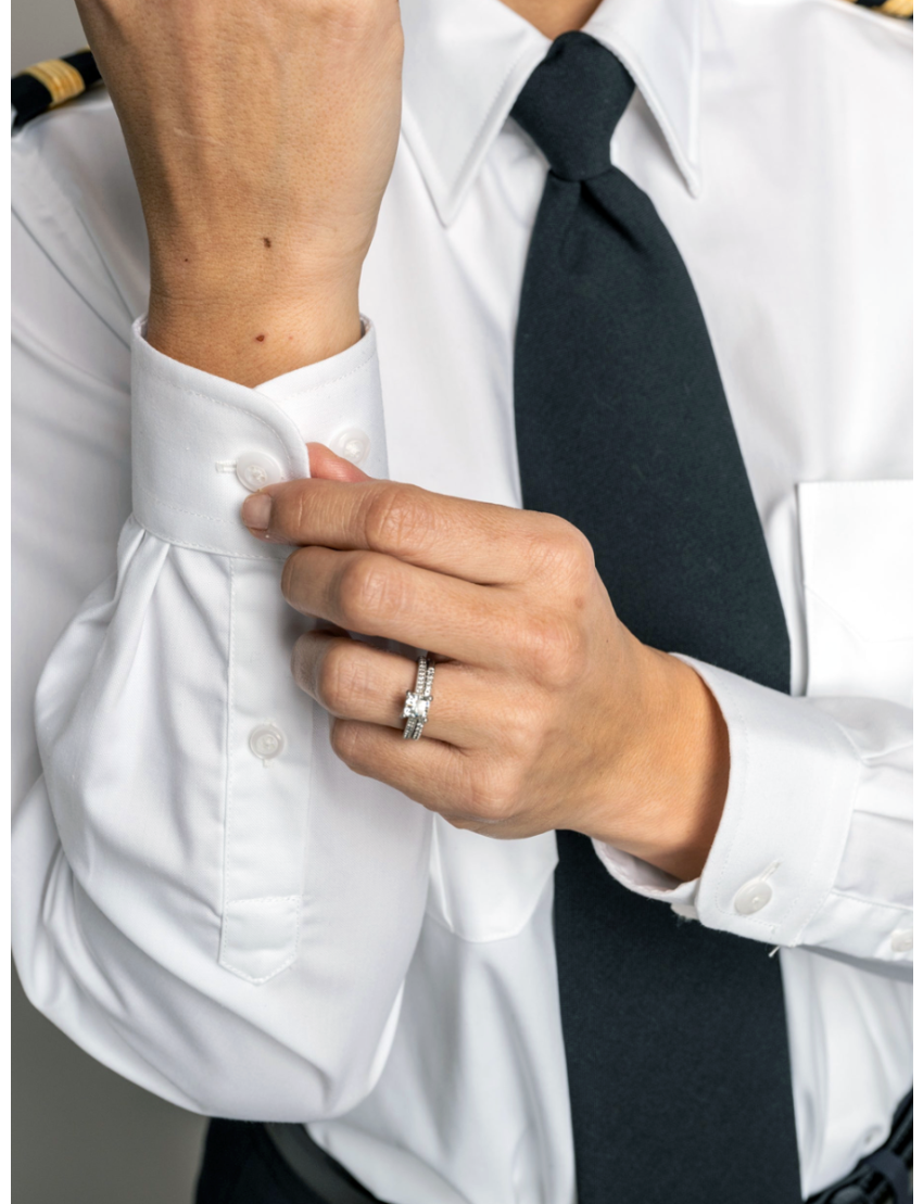 Jayne Open Pocket Long Sleeve Shirt w/Eyelet