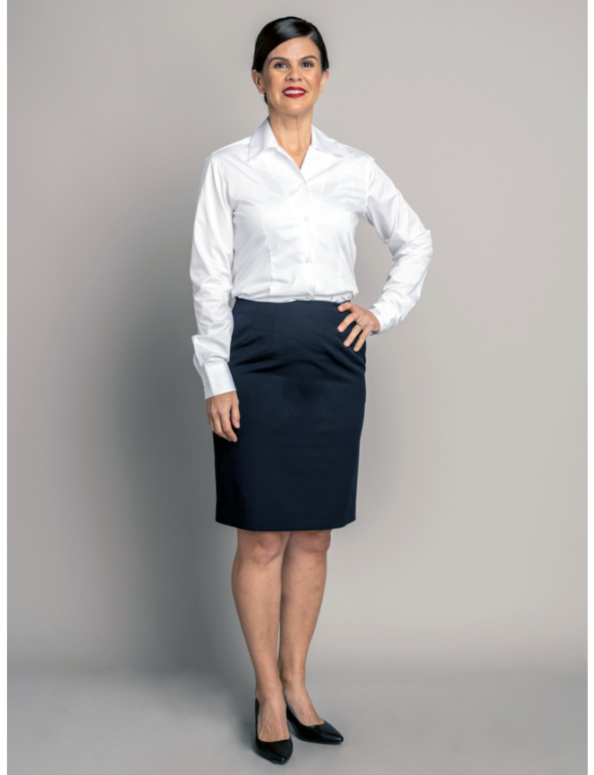 Straight Sharkskin Black Skirt w/Pocket