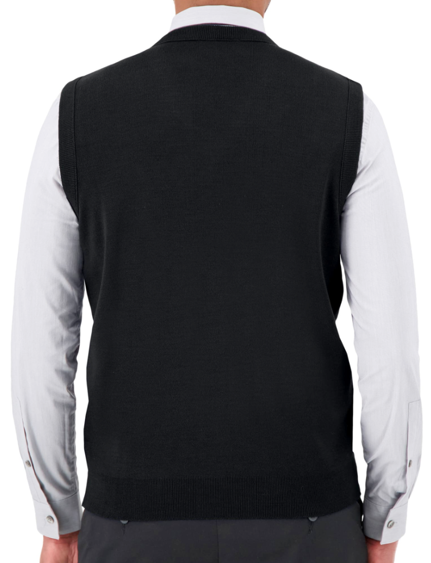 Unisex V-Neck Black Sweater Vest