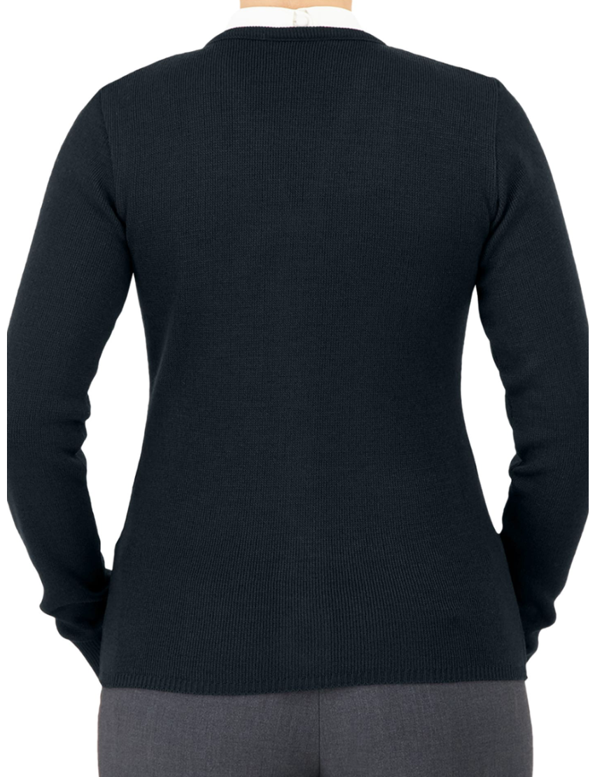 V-Neck Zip Navy Cardigan