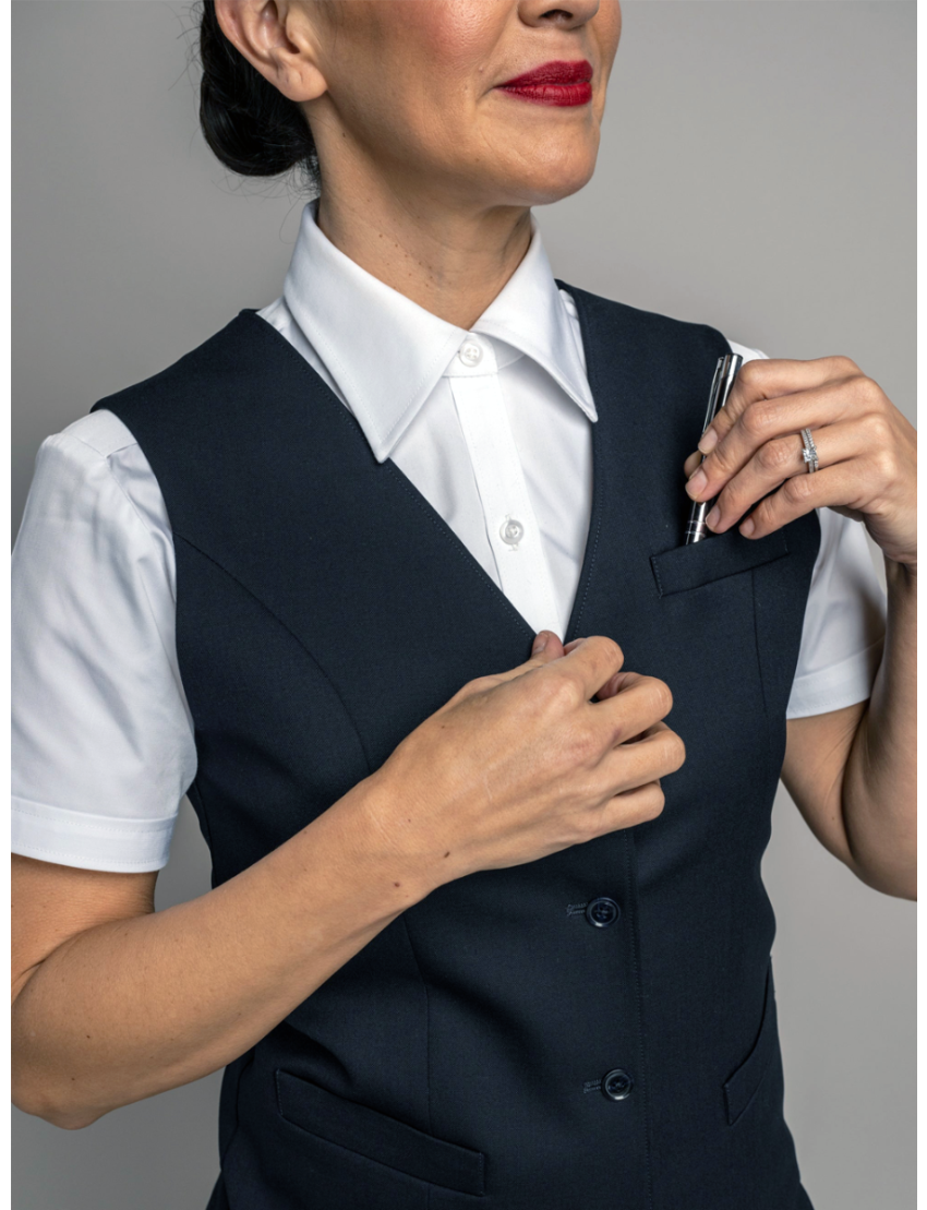 Victoria Single Breasted Sharkskin Admiral Blue Vest