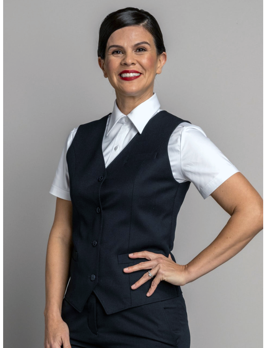 Victoria Single Breasted Sharkskin Black Vest