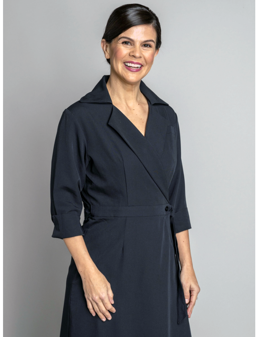 Whitney Wrap Around Navy Dress