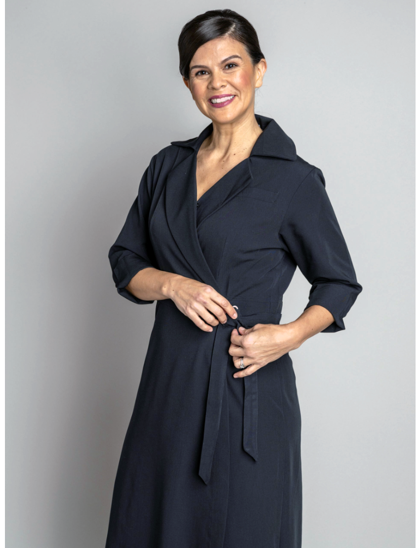 Whitney Wrap Around Navy Dress