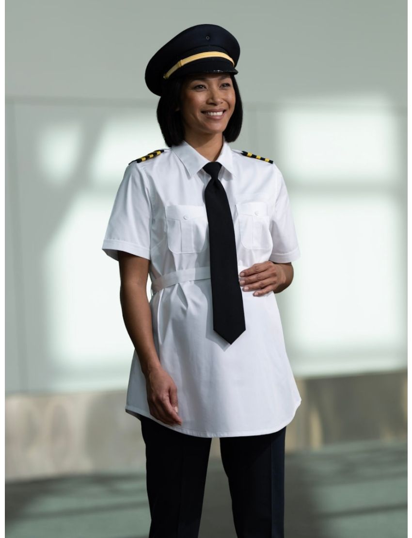 Peyton Maternity Bamboo Pilot Shirt with Belt