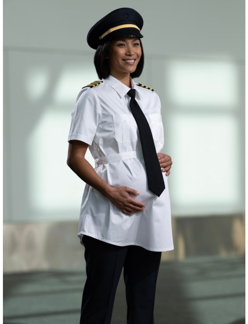 Peyton Maternity Bamboo Pilot Shirt with Belt
